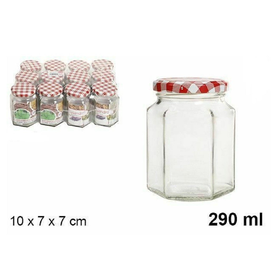 Establecer contenedor de jarra de vidrio de 12 piezas con una cubierta de 290 ml