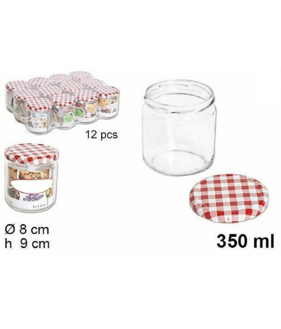 Set 3 latas de cristal Tris con cubierta de metal Pasta Bizcuit Contenedores