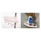 Estante angular para cables de ducha Baño telescópico 4 estantes con ganchos