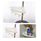 Estante angular para cables de ducha Baño telescópico 4 estantes con ganchos