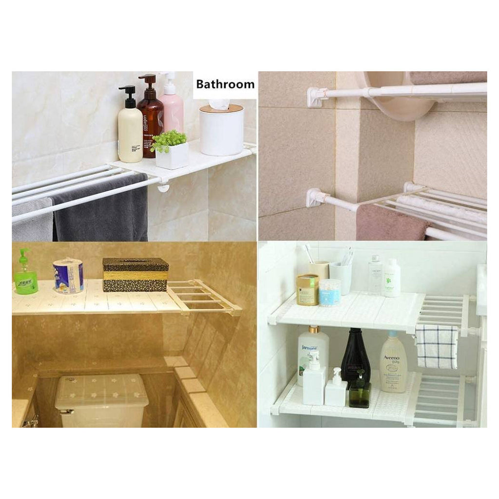 Estante telescópico para armario ajustable 35 cm extensible de acero 75-120cm