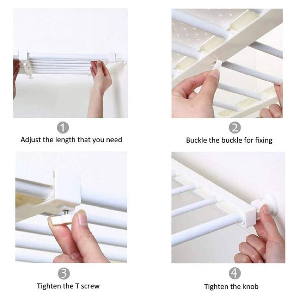 Estante telescópico para armario ajustable 35 cm extensible de acero 75-120cm