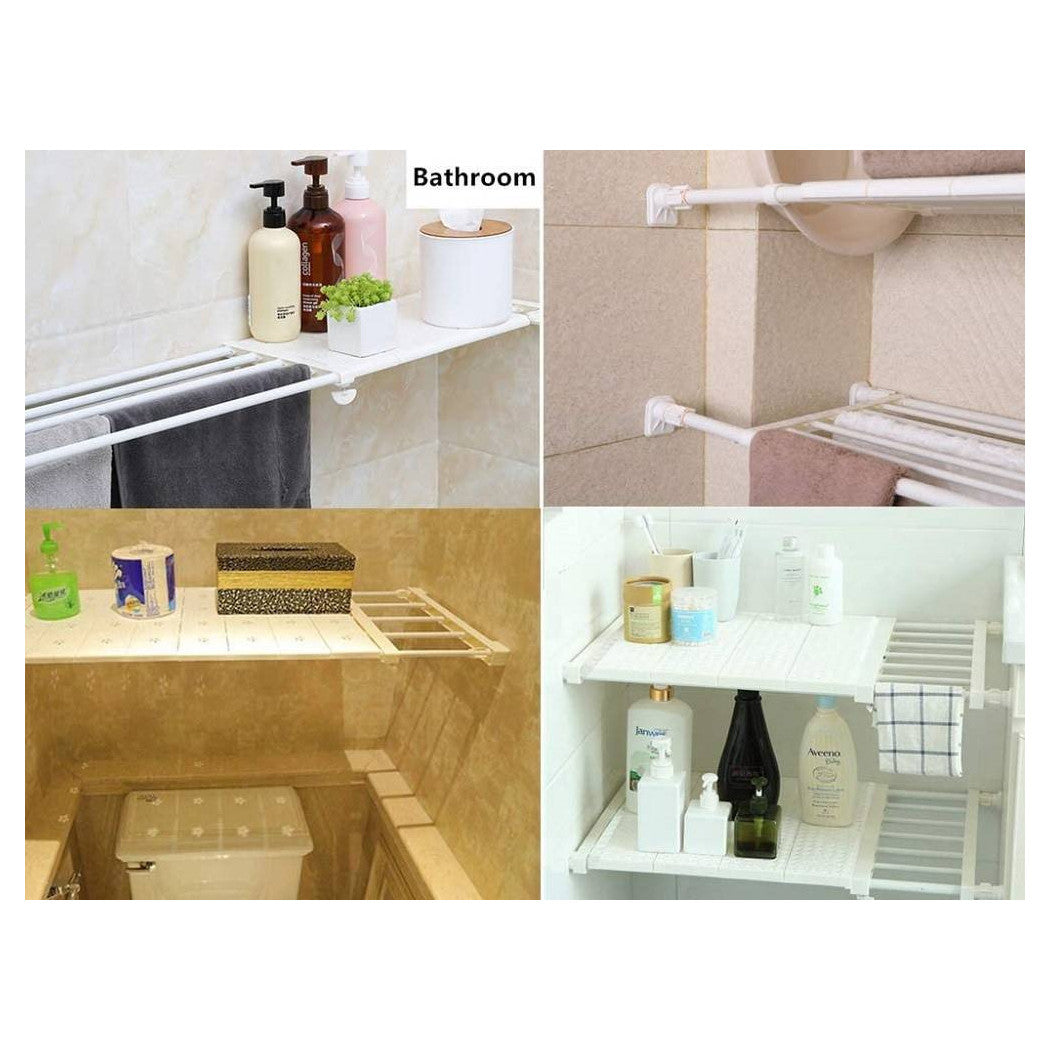 Estante telescópico para vestuario ajustable 24 cm extensible de acero de 73-120cm