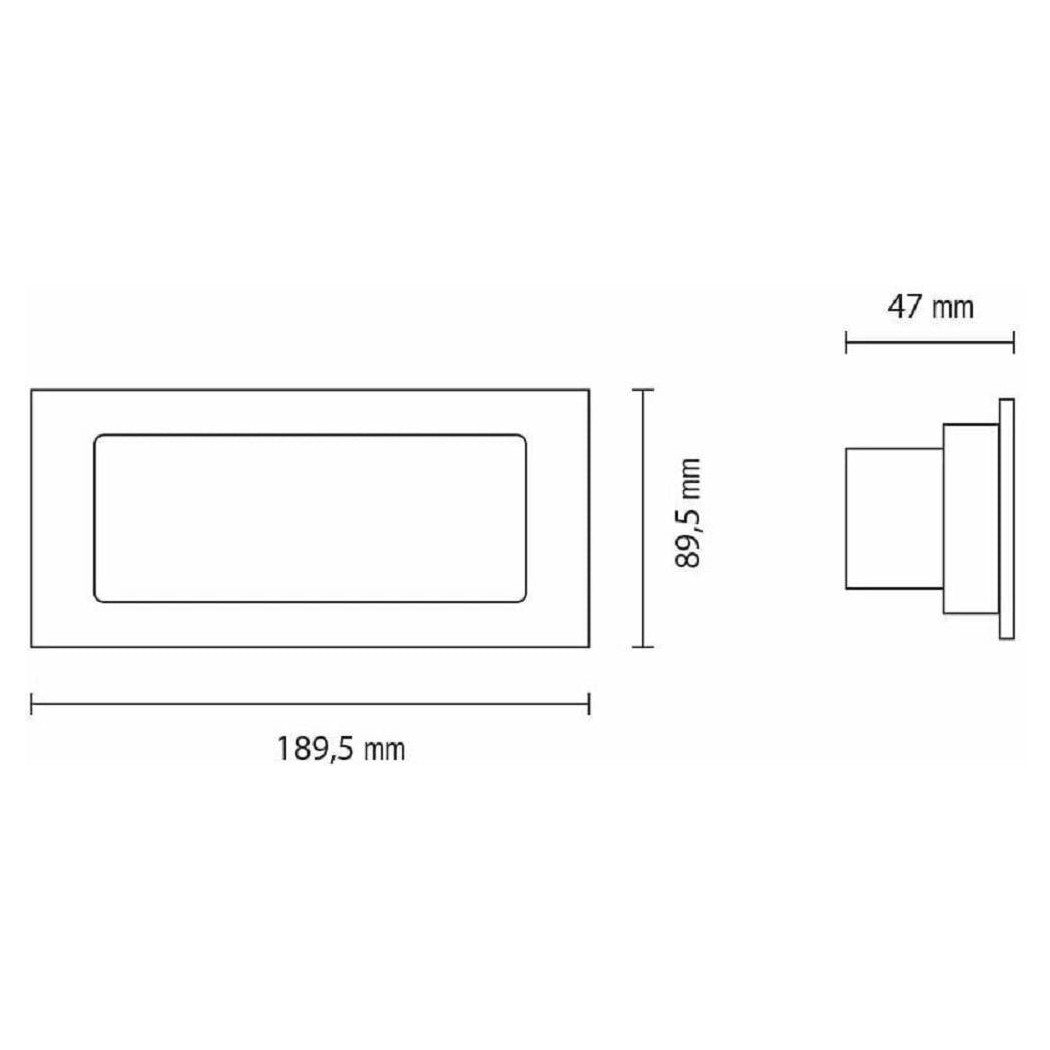 FARETTO SEGNAPASSO LED PARA CASSETTA 506 4W IP65 220V 4000K DESDE INTERNAL Y EXTERNAL