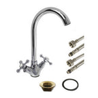 Faucet Cocina Fregadero Barril High Mezclador Doble Cromo Control 52346