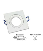 Spotlight Empotrado Portablet GU10 Solder de acero cuadrado P3 Blanco Plata