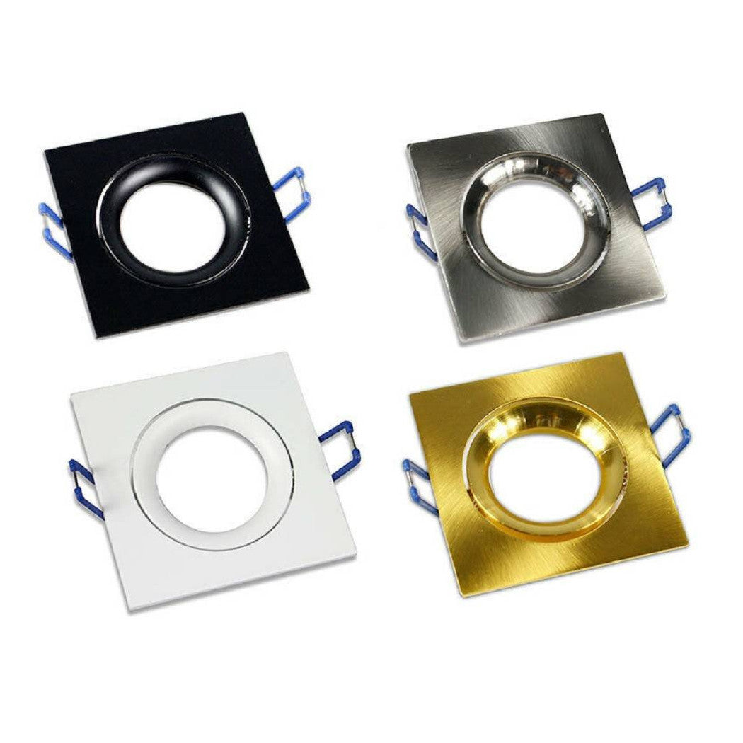 Foco empotrado cuadrado de foco de foco ajustable con resortes de 75 mm de orificio P20