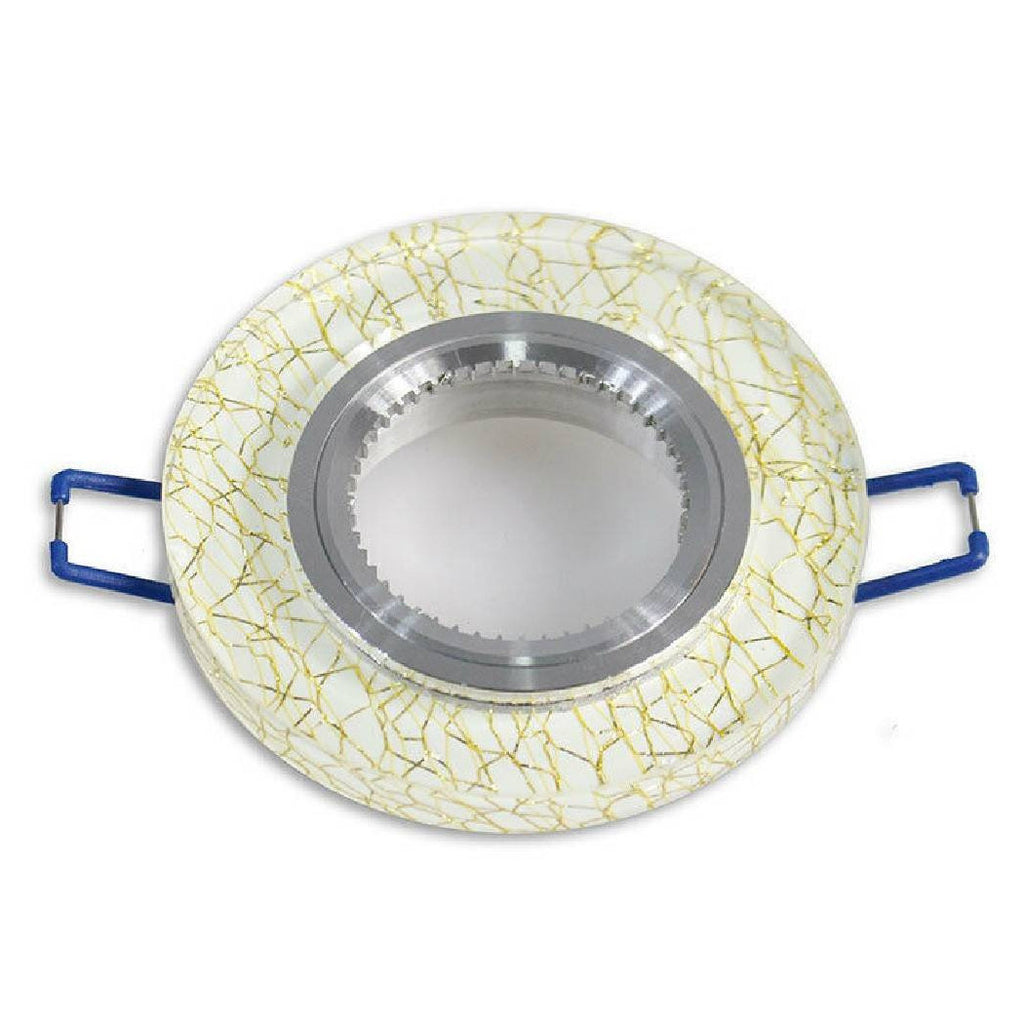 Foco empotrado para foco redondo vidrio blanco venas plata P15