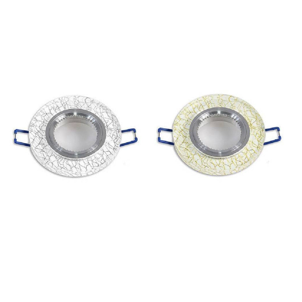 Foco empotrado para foco redondo vidrio blanco venas plata P15