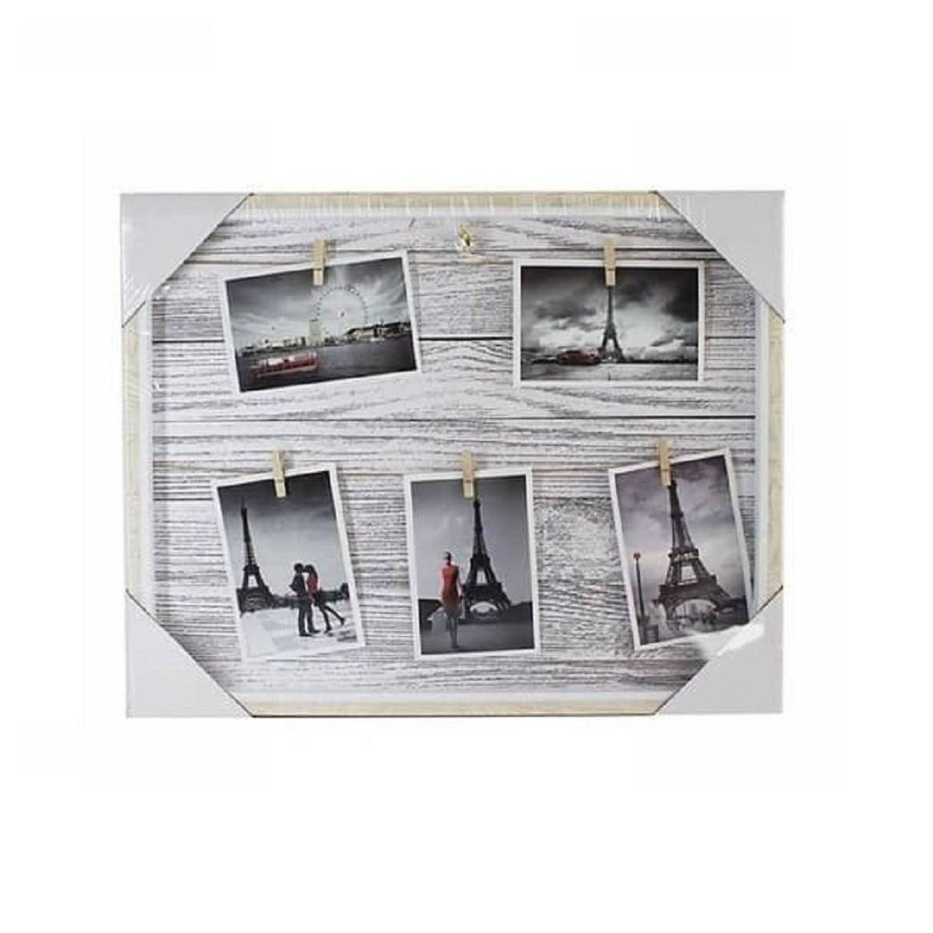 Fotos del marco Marco de fotos Marco con pinzas de la cuerda 40 x 50 cm de madera