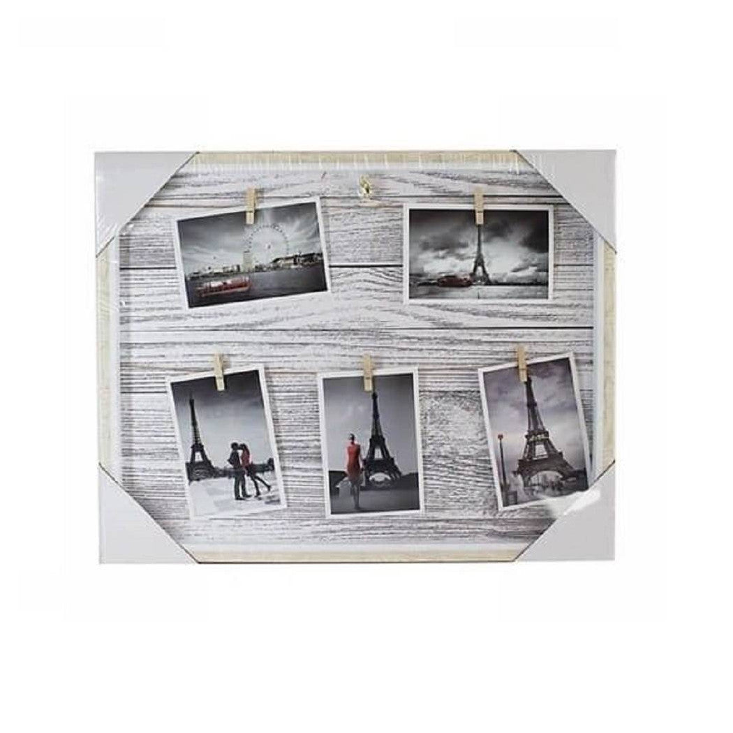 Fotos del marco Marco de fotos Marco con pinzas de la cuerda 40 x 50 cm de madera