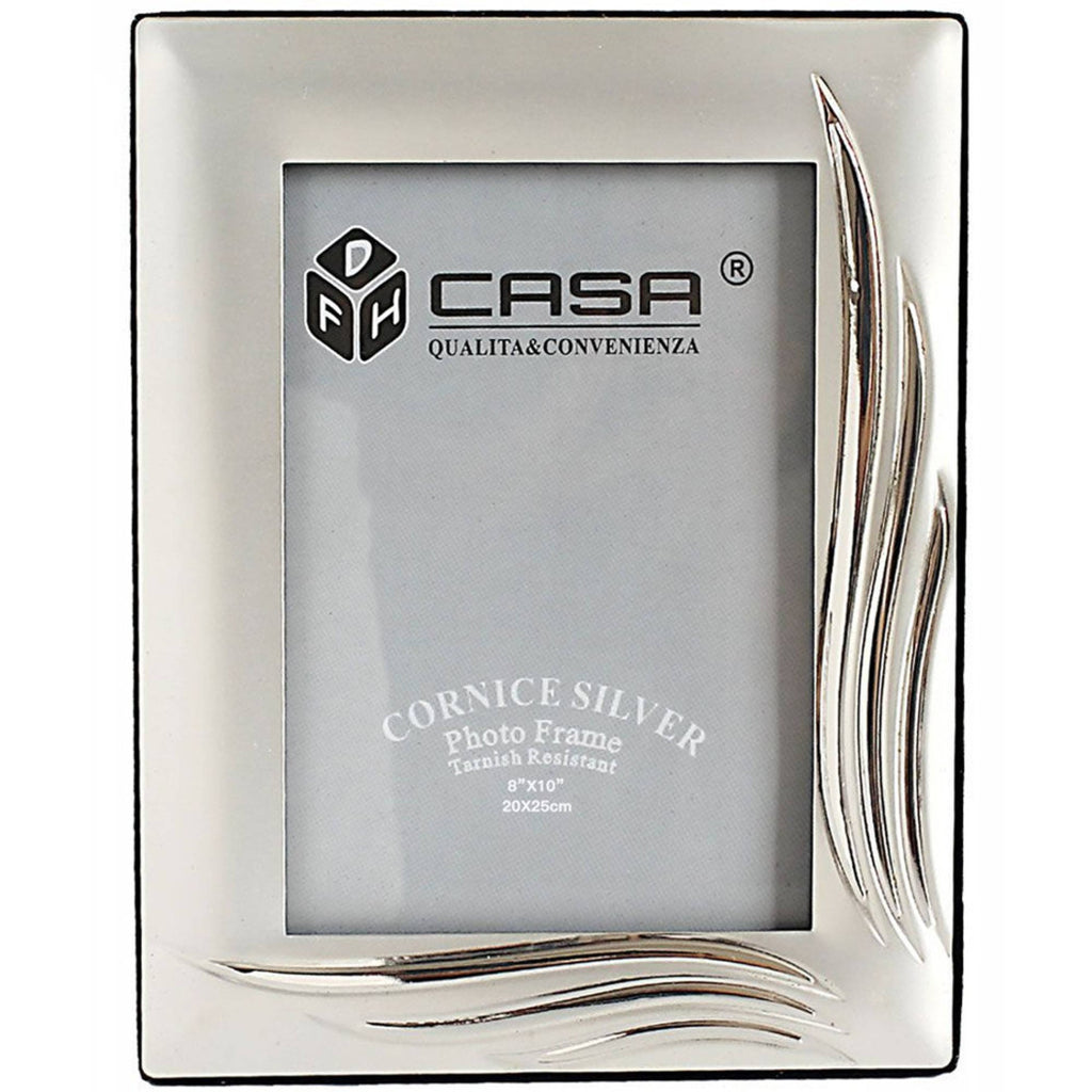 Frame photo port photo 20x25cm Silver Satin effect leaves