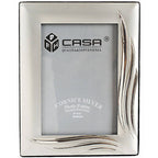 Frame photo port photo 20x25cm Silver Satin effect leaves