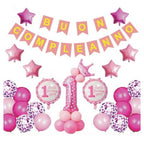 Globos inflables Partido Bebé 1 año Festón de cumpleaños Feliz cumpleaños