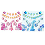 Globos inflables Partido Bebé 1 año Festón de cumpleaños Feliz cumpleaños