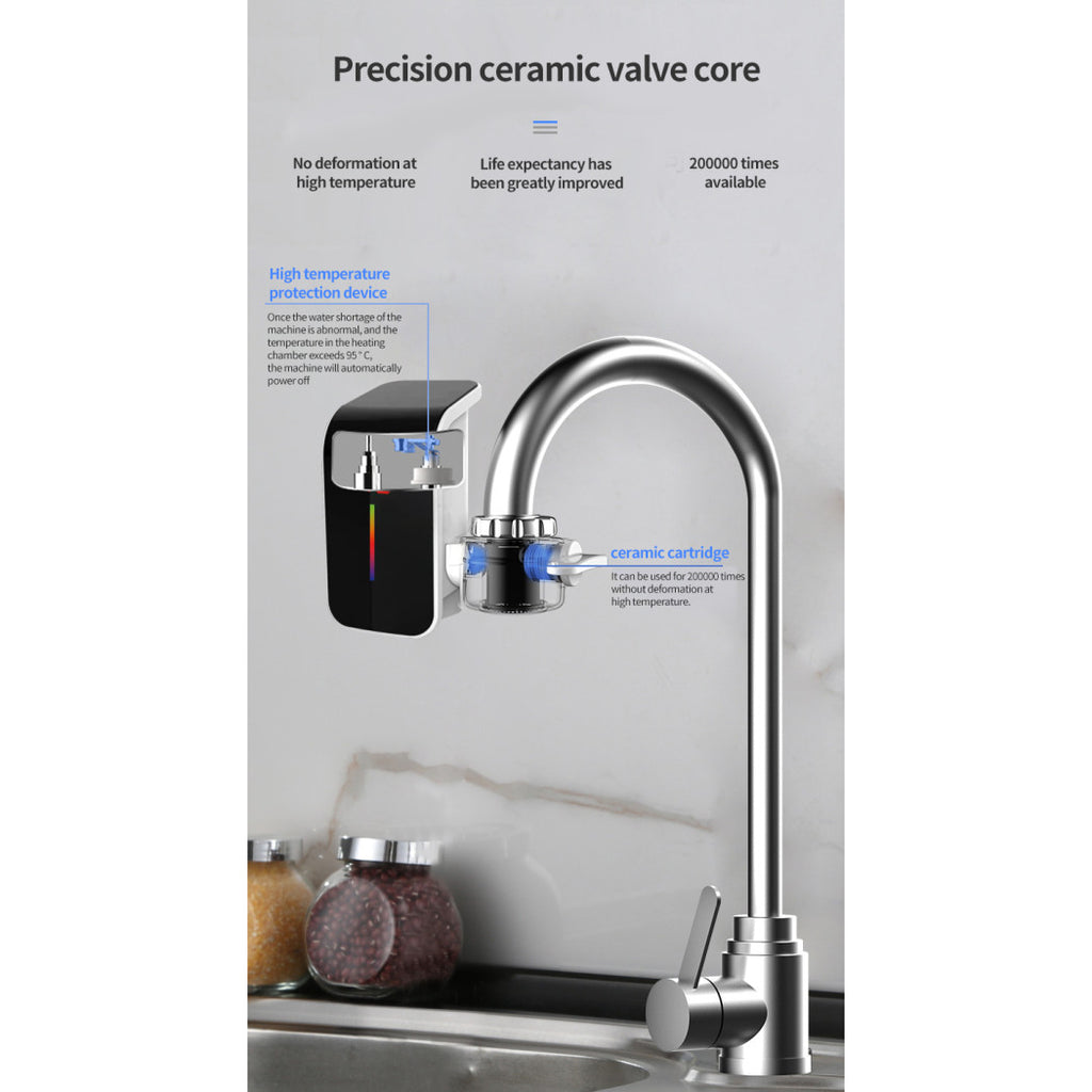 Grifo eléctrico para agua caliente instantánea sin caldera con pantalla FO-J07