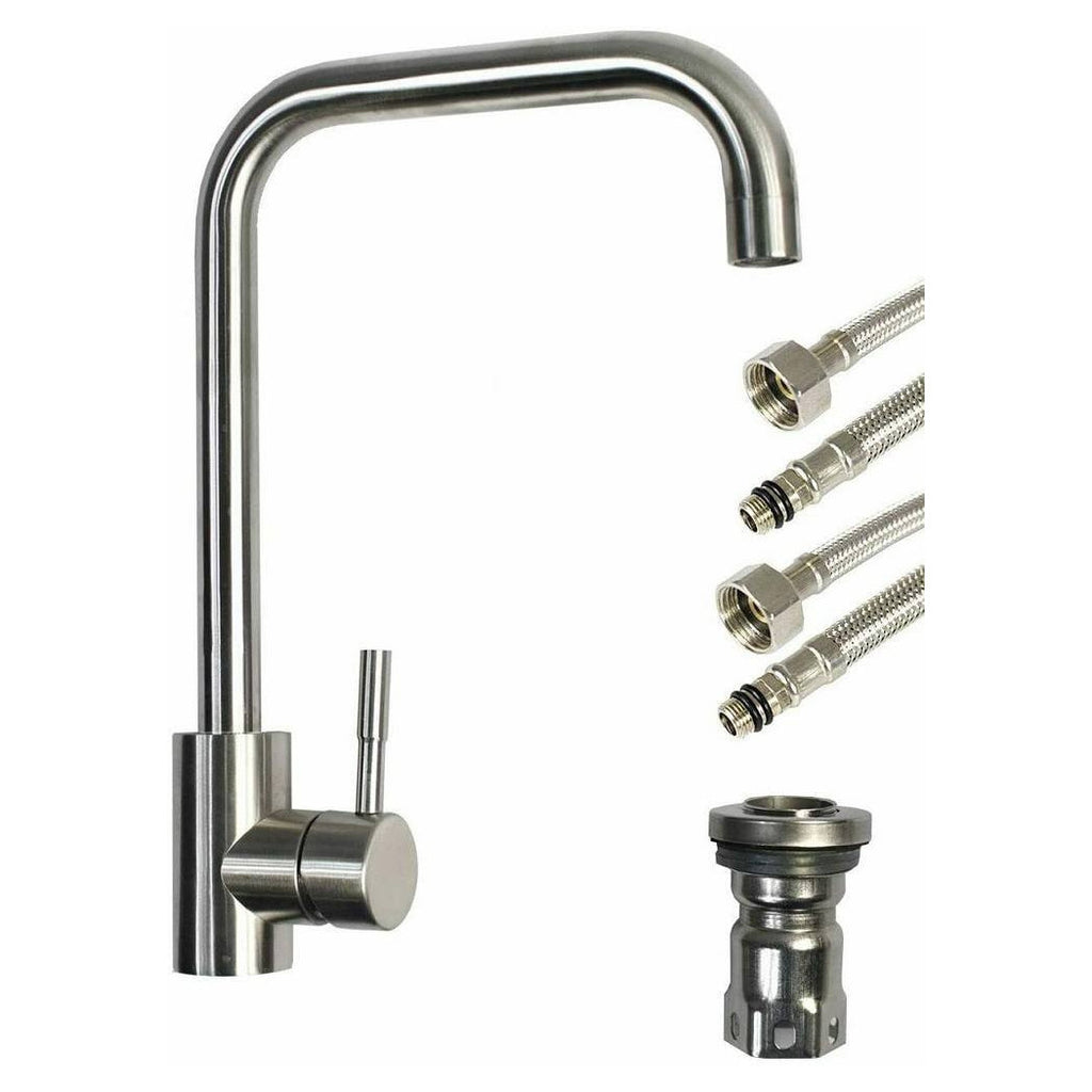 Grifo Fregadero cocina Canna High Square Satin Satin Brass Mezcador 52813