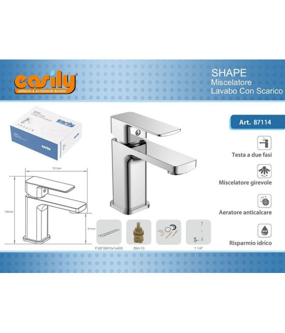 Mezclador de ducha de pared empotrable con soporte de ducha de mano cuadrado Art.59506