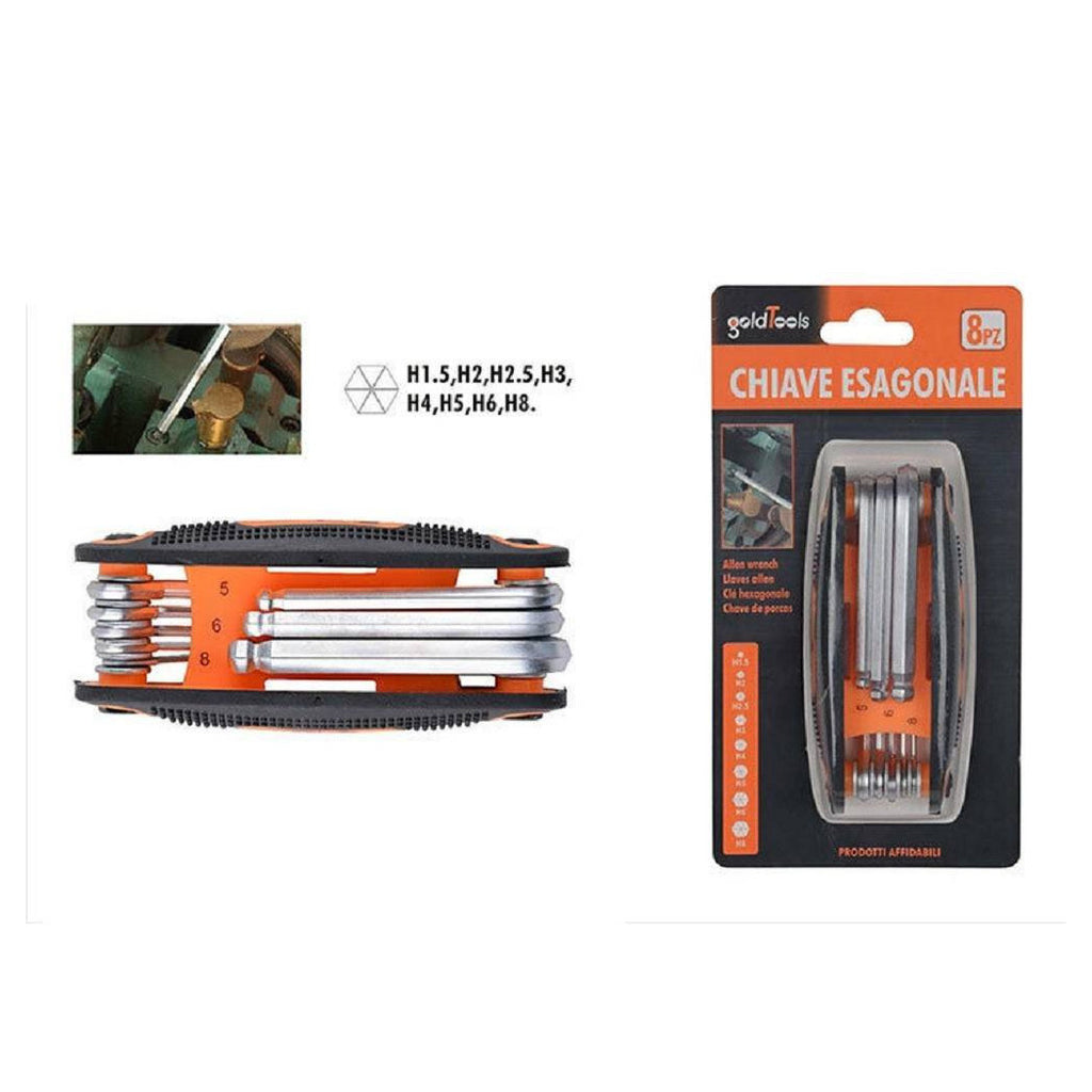 Hex Key Set Ball End 8 Keys DIY Hardware Folded Chiavini