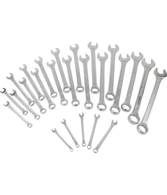 Establezca 10 compases de 8 a 19 mm con clave de trinquete reversible de 3/8 y extensión