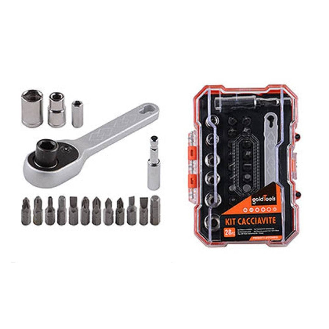 Juego magnético de destornillador de trinquete multiusos 28PZ con cabezales intercambiables 92186