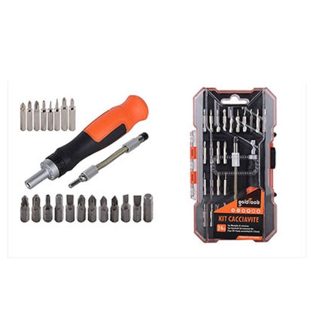 Kit de destornillador de trinquete con inserciones de 24pcs flexibles magnéticos intercambiables