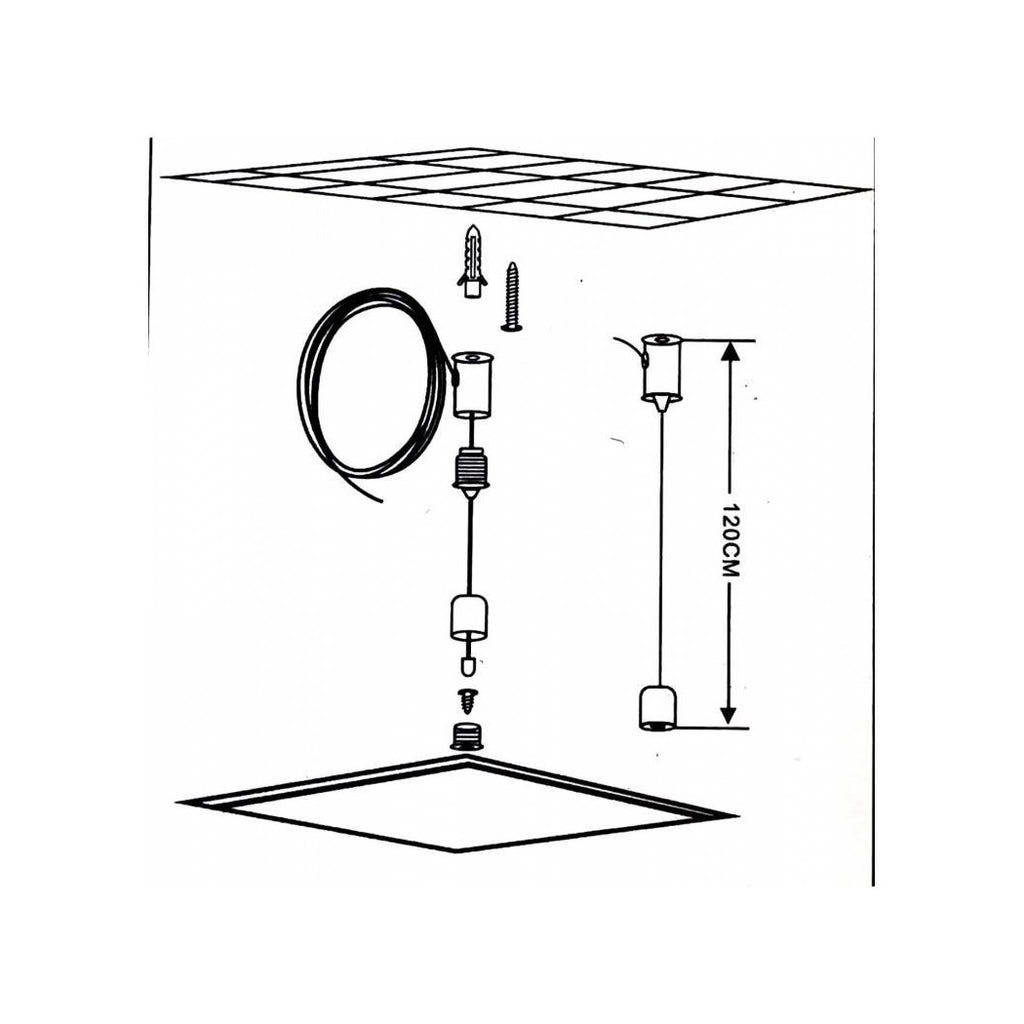 KIT DE FIJACIÓN PARA PANELES LED CABLE DE TECHO SUSPENDIDO CABLE DE ALAMBRE