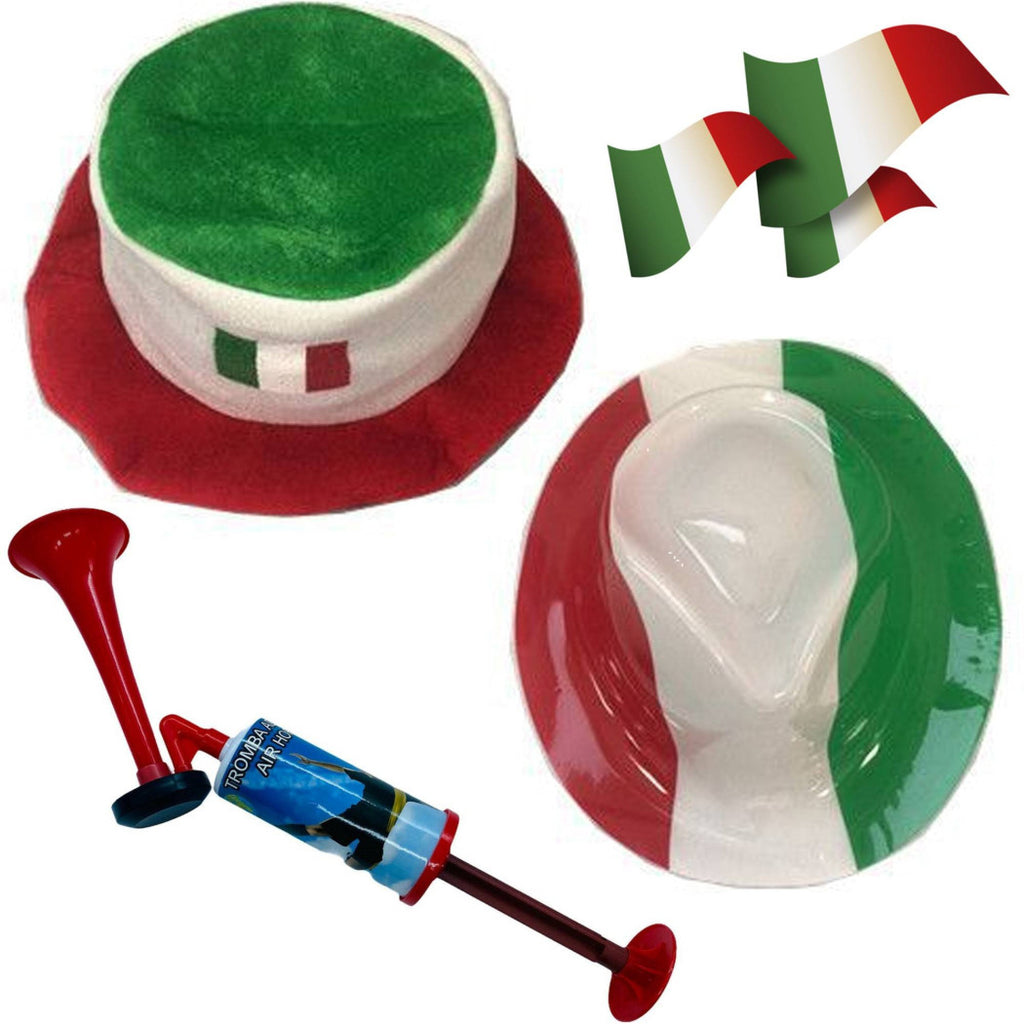 Kit de set completo Italia 2 Hat 1 Trompeta Sin gas 3 Mini Banderas