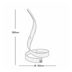 LAMPADA DE TAVOLO LED MODERNA A LA CURVA SPIRAL 12W LUCES SILVER ABATJOUR