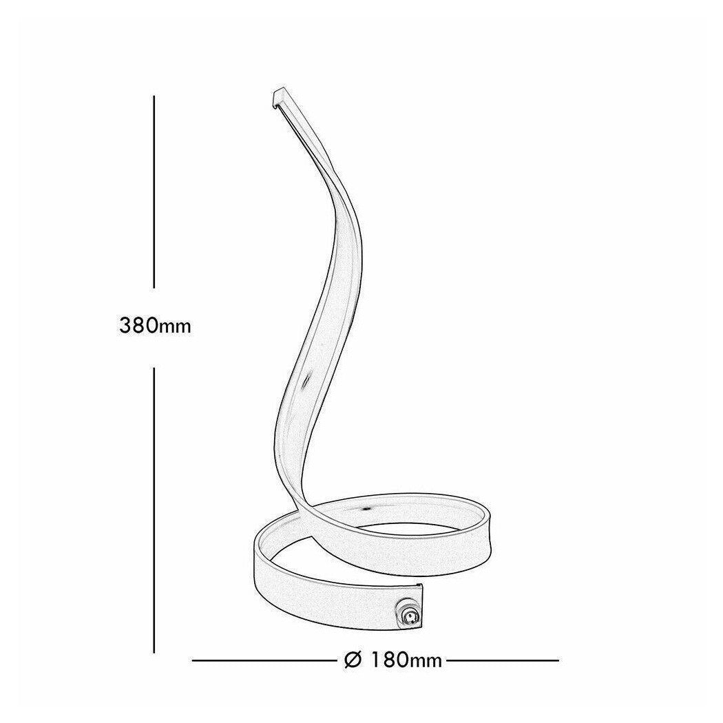 LAMPADA DE TAVOLO LED MODERNA A LA CURVA SPIRAL 12W LUCES SILVER ABATJOUR