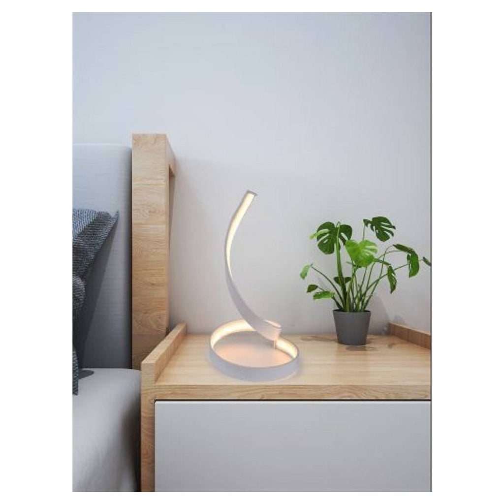 LAMPADA POR TAVOLO LED MODERN TO SPIRAL CURVA 12WATT LUZ POR COMODINO BIANCA D05