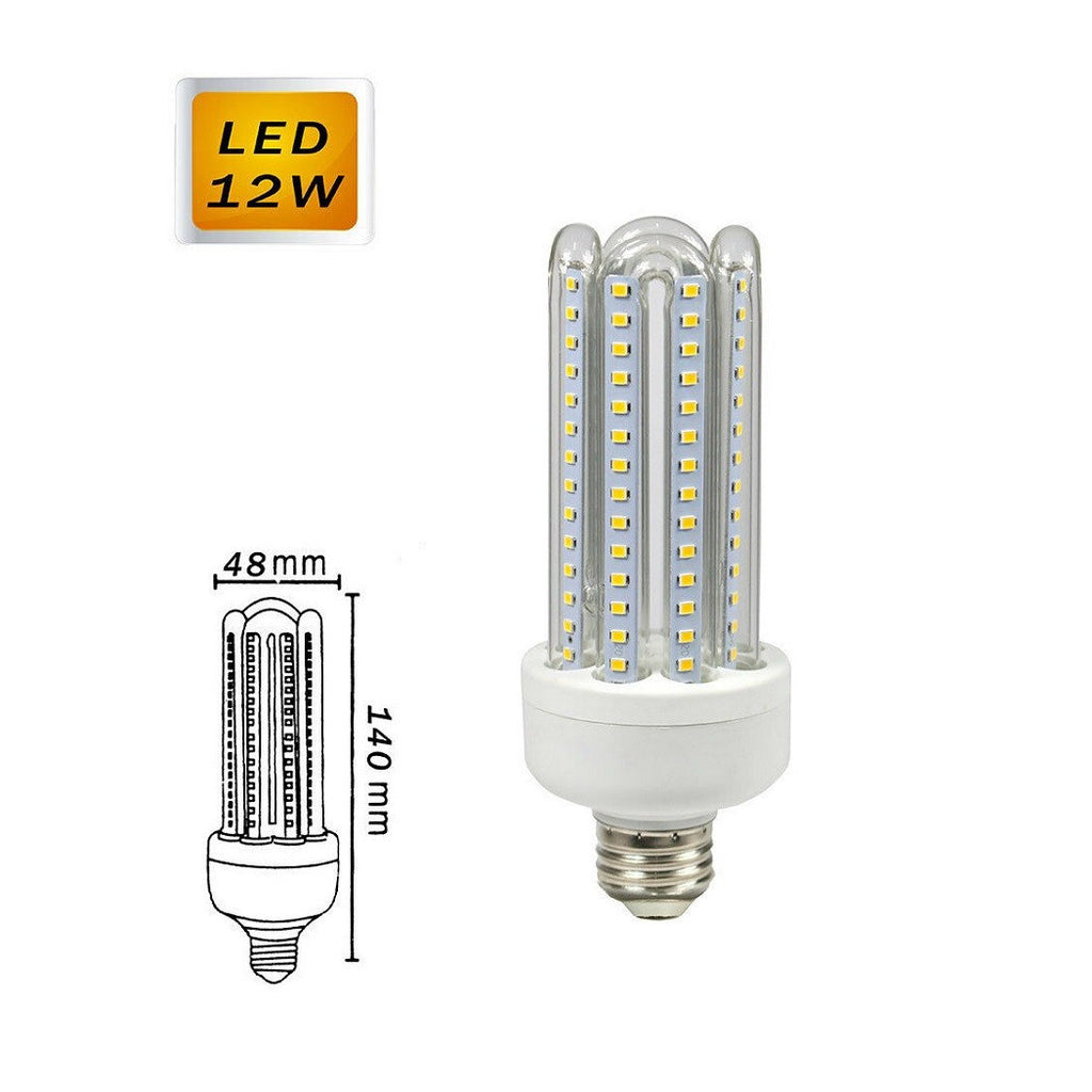 LAMPADINA LED E27 DA 12 W LUZ CALDA 3000K NATURALE 4000K FREDDA 6500K 4U-01T