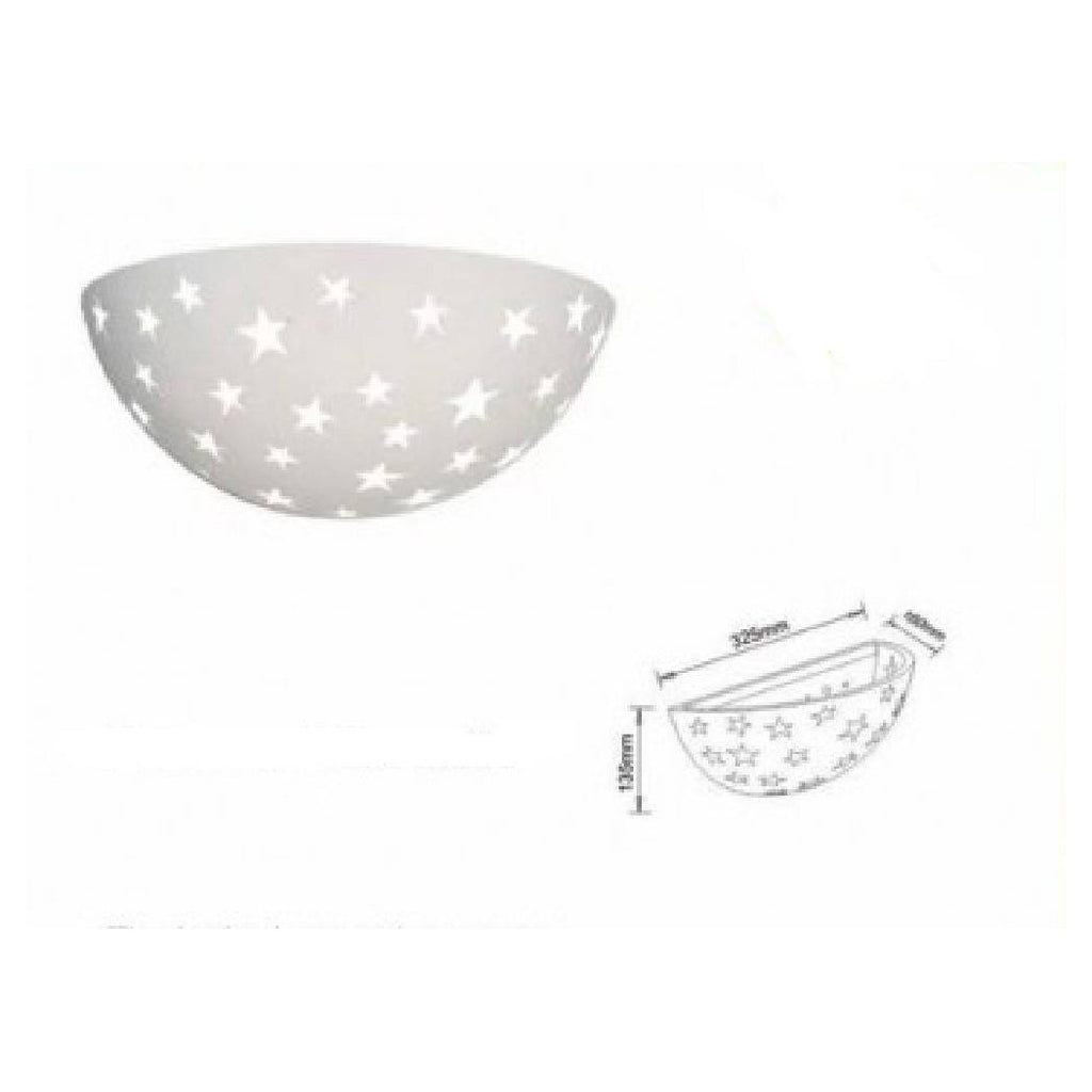 Lámpara de pared de tiza de forma media conjuntamente con estrellas talladas GS-E61