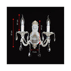 Lámpara de pared Pared clásica 2 brazos E14 Conexión con cristales colgantes E01-2