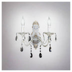 Lámpara de pared Pared clásica 2 brazos E14 Conexión con cristales colgantes E01-2