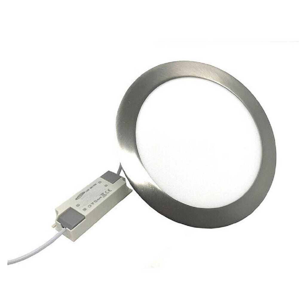 LED Empotrable Plata Panel Redondo Slim 12 W Light 6500K 3000K 4000K P155A-A
