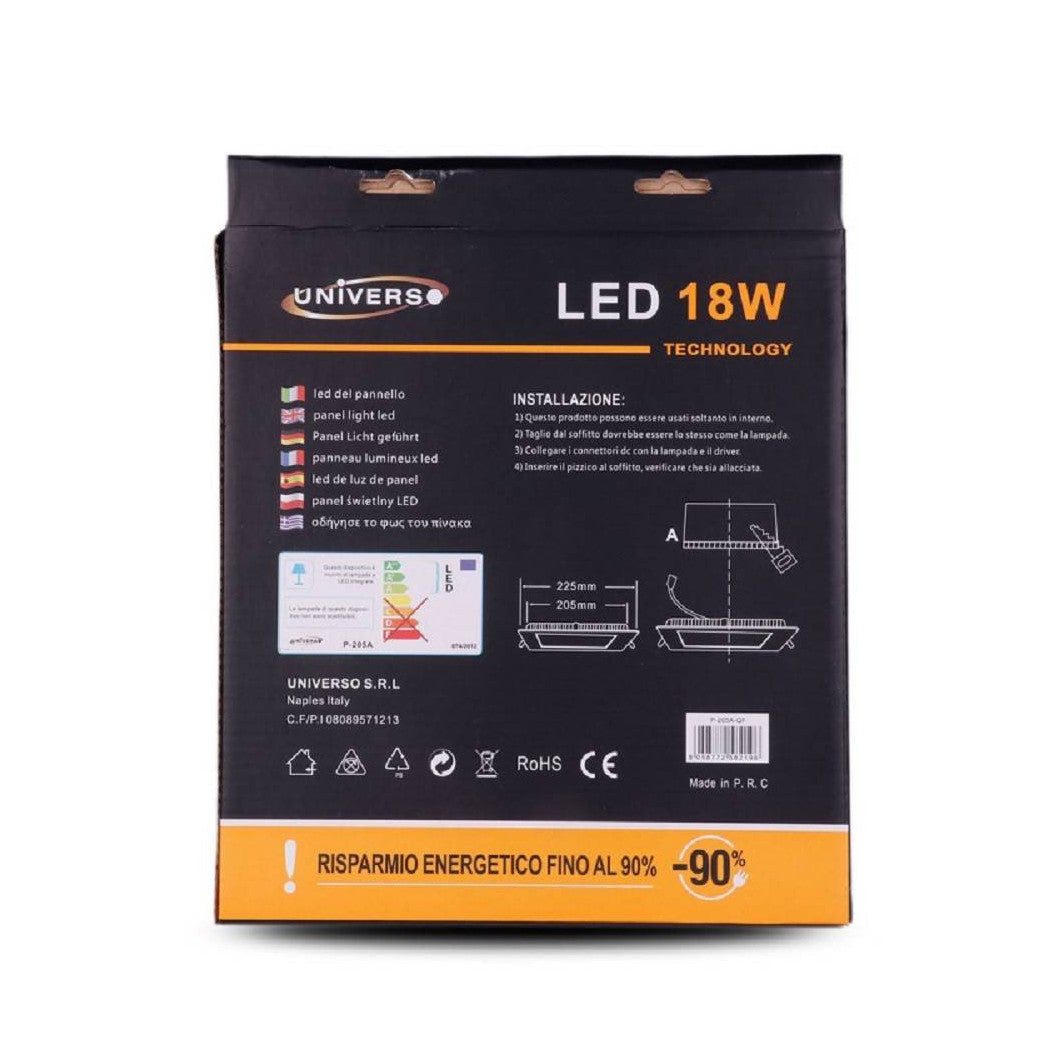 Luz cuadrada de PVC cuadrada de PVC cuadrada de Slim 18W LED P205AQ