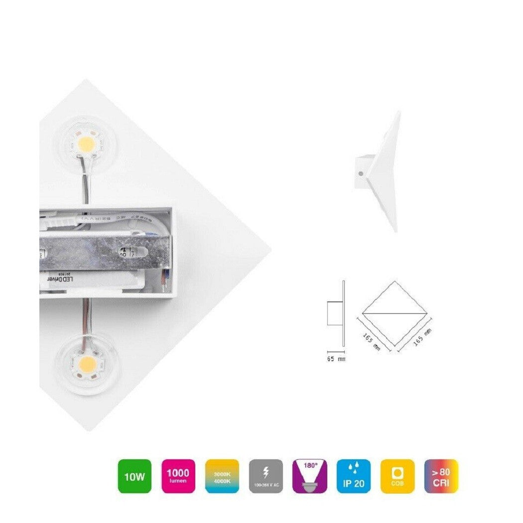 Luz de pared interior con luz blanca natural de 4000k LED en aluminio