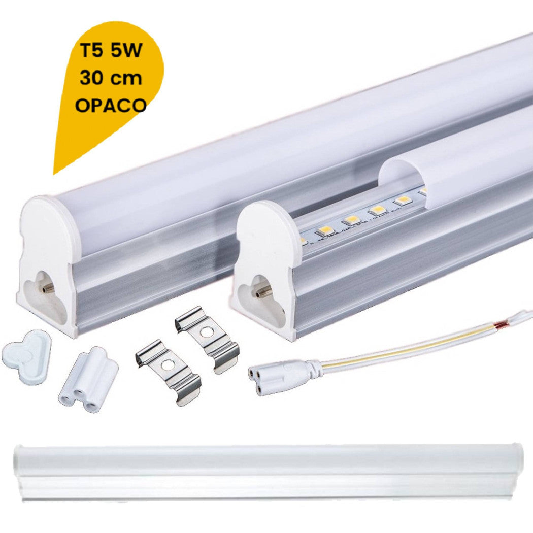 Luz de techo LED Neón T5 bajo regordeles de colgantes Tubo de vidrio mate 5 vatios 30 cm T5-30