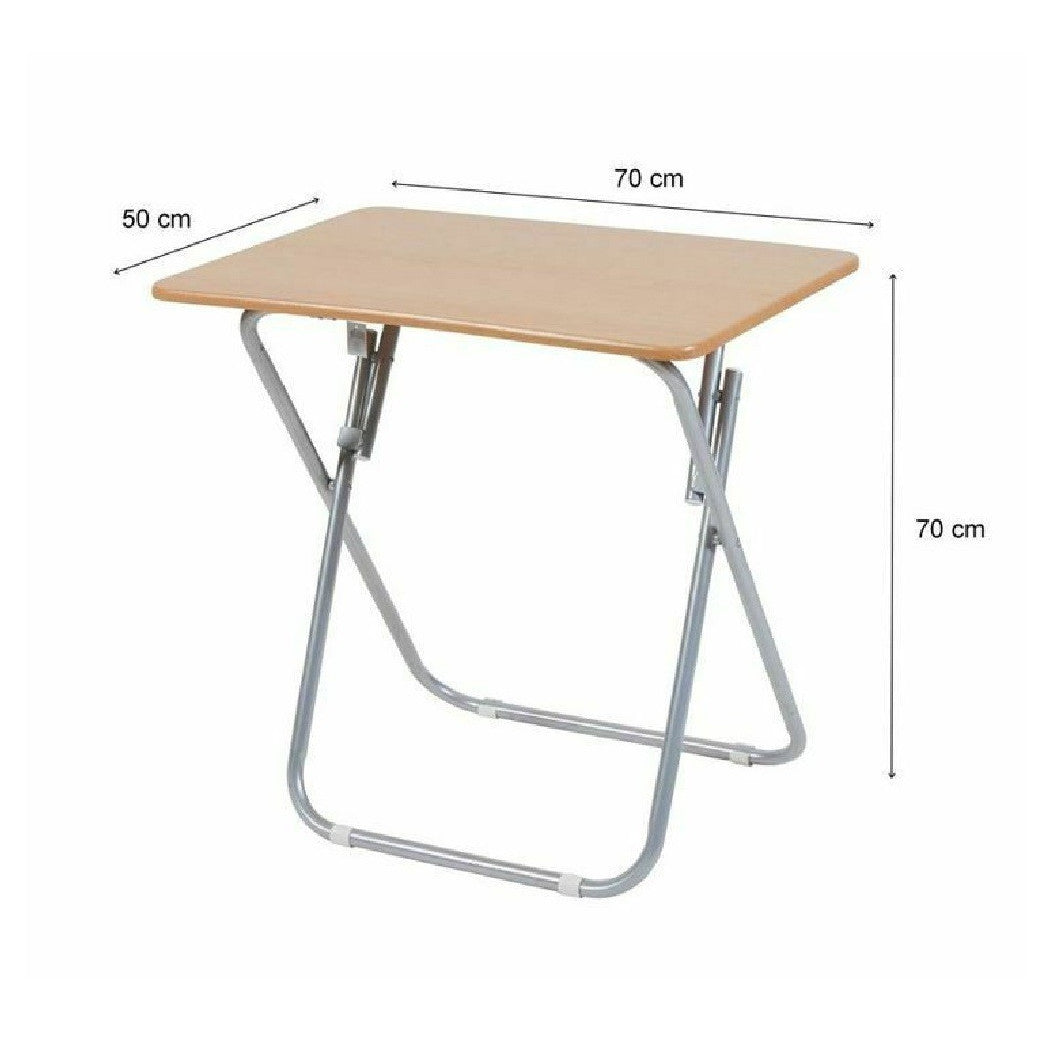 Mesa de café plegable de madera estructura de metal rectangular 50x70cm