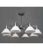 E27 Techo Araña Oval Negro Blanco Blanco Lámpara de suspensión A34