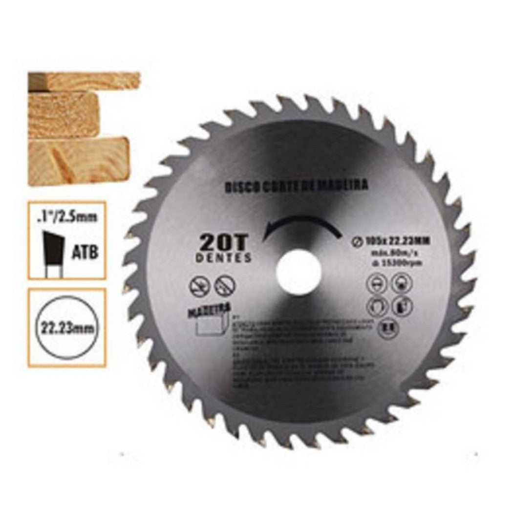 Molinillo de ángulo circular de disco de corte de madera Sega 105x22.23 mm 20 dientes