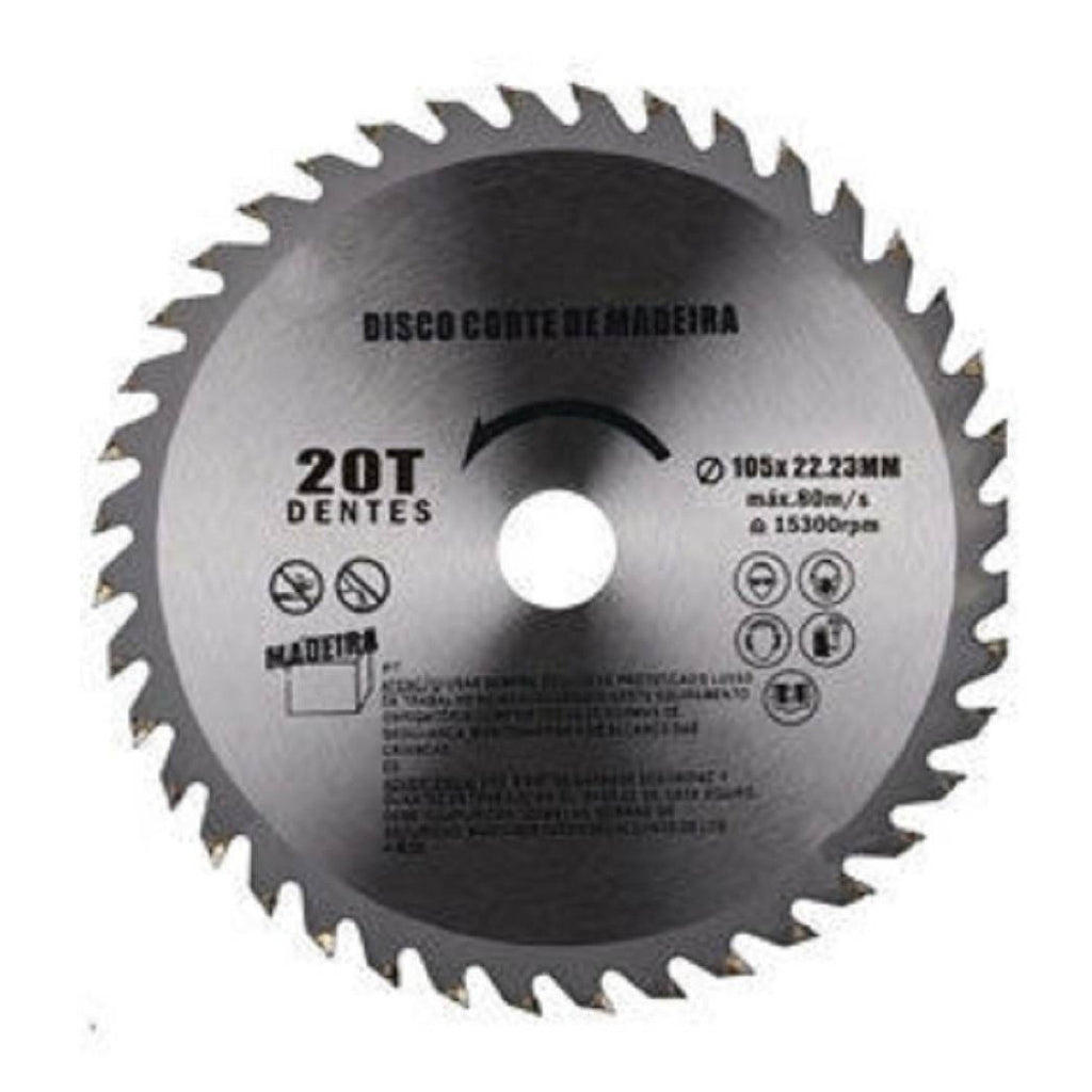 Molinillo de ángulo circular de disco de corte de madera Sega 105x22.23 mm 20 dientes