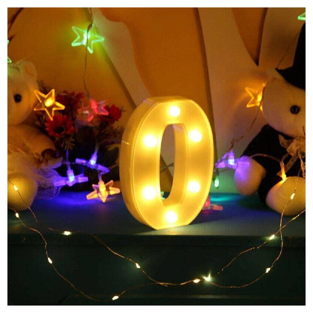 NUMBER 0 LUMINOSO BIANCO LED DECORO PARA EVENTOS CALDA 3000K 16X3CM