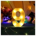 NUMBER 9 LUMINOSO BIANCO LED DECORO PARA EVENTOS CALDA 3000K 16X3CM