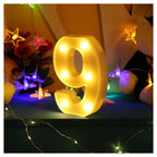 NUMBER 9 LUMINOSO BIANCO LED DECORO PARA EVENTOS CALDA 3000K 16X3CM