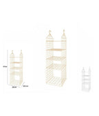 Zapatos zapatos 4 estantes plana metal blanco alfombra de metal ahorro de espacio