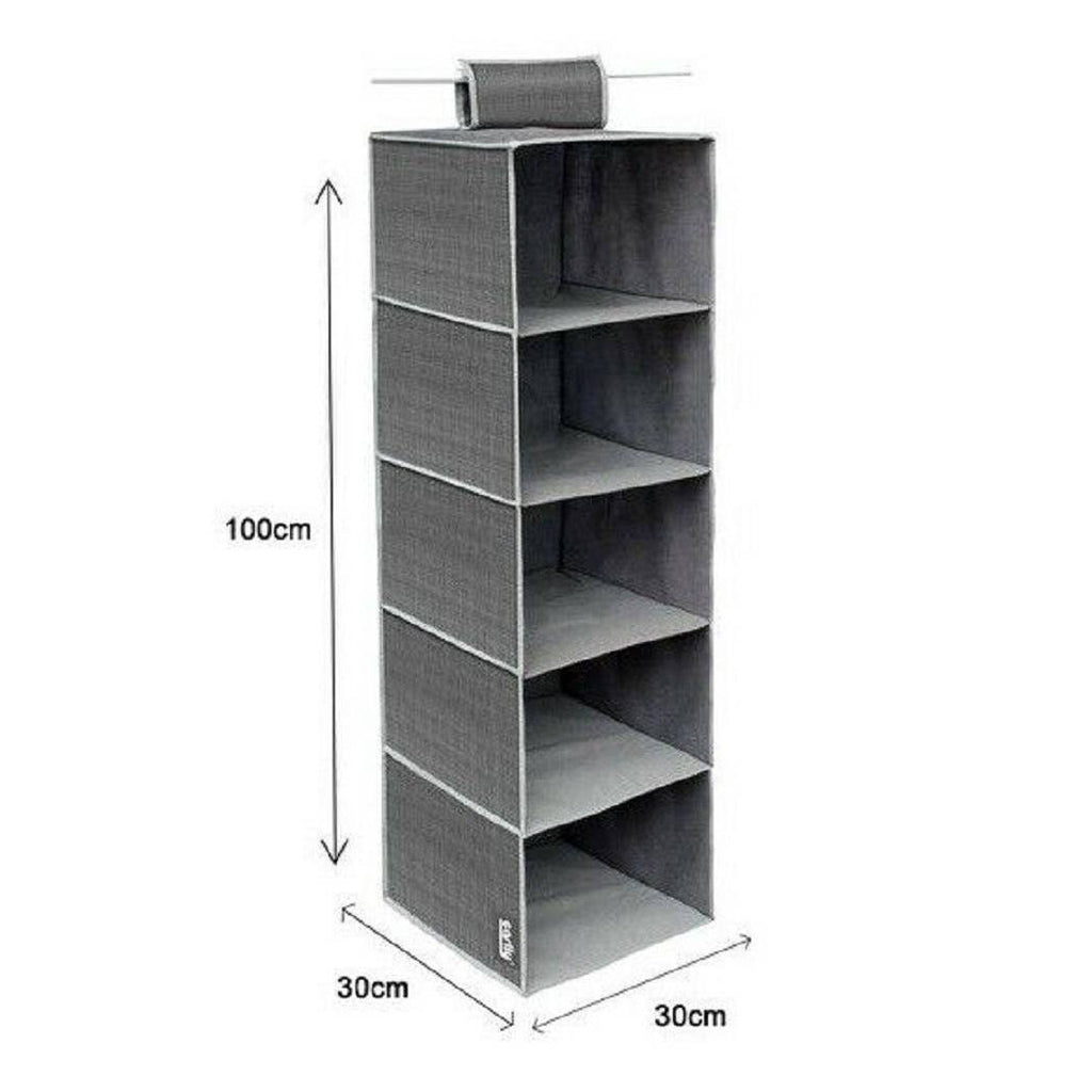 Organizador Puerta de vestuario All Pintar Zapatos tejidos Bolsas 5 Pisos 30x30x100cm