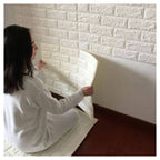 Panel de esponja 3D Blanco Ladrillos Etiqueta engomada de las paredes de las paredes Inicio Paredes 77 x 70 cm