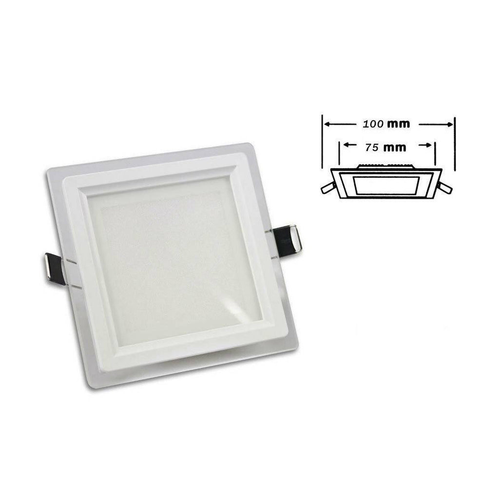 Panel LED delgado empotrado de vidrio cuadrado 6W Light 6500K 4000K 3000K P-75EQ